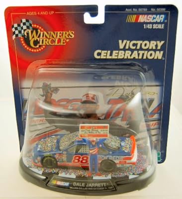 1999 - Hasbro - Winner's Circle - NASCAR - Victory Celebration - Dale Jarrett #88 - Ford Taurus - Million Dollar Win - Oct. 11, 1998 - 1:43 Scale Die Cast - w/ stand - Limited Edition - collectible