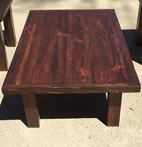 Reclaimed Clear Heart Pine Coffee Table with Espresso Finish, made from wood found in Tennessee.