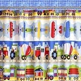 Trains, Planes & Trucks Kids Shower Curtain by Olive Kids