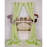 Curtain Critters Plush Jungle Safari Elephant and Chocolate Monkey Curtain Tieback, Car Seat, Stroller, Crib Toys Collector Set