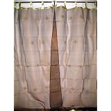 2 Chocolate Indian Sari Tab Curtains Sheers Panels by NovaHaat