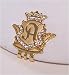 Royal Initials Crystal Golf Ball Marker & Crown Hat/ Visor Clip - Gold 