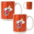Miami Heat NBA 2pc Ceramic Gameball Mug Set - Primary Logo by Great American Products