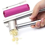 SUPRENT Stainless Steel Epicurean Professional Garlic/Ginger Press with Garlic Peeler and Clean Brush