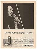 1976 Loretta Lynn Shure Microphone Photo Print Ad