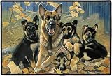 German Shepherd Family Indoor/ Outdoor Doormat Polyanna Pickering