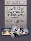 F. David Mathews, Secretary of Health, Education and Welfare, Appellant, V. Jesus Rodriguez Cintron. U.S. Supreme Court Transcript of Record with Supp