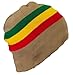 Best Winter Hats Rasta/Jamaican Striped Skull Cap Winter Hat (One Size) - Tan