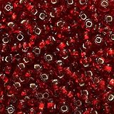 Czech Seed Beads 6/0 Ruby Red Silver Lined (1 Ounce)