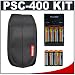 Canon PowerShot PSC-400 Carrying Case + (8) AA Batteries & Charger for A460, A470, A550, A560, A570 IS, A580, A590 IS, A710 IS, A720 IS, A1000 IS, A2000 IS & E1 Digital Cameras