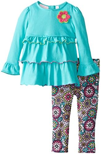 Kids Headquarters Little Girls' 2 Pack Floral Print Legging Set
