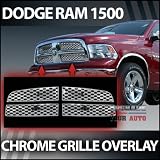 2009-2012 Dodge Ram 1500 Chrome Grille Factory Style 4-piece Grille Inserts (DOES NOT... 