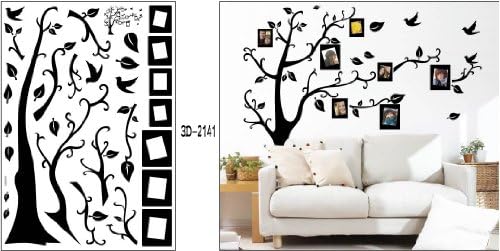 LARGE Black Photo Picture Frame Tree Vine Branch Removable Wall Decor Decal Sticker XL RIGHT FACING