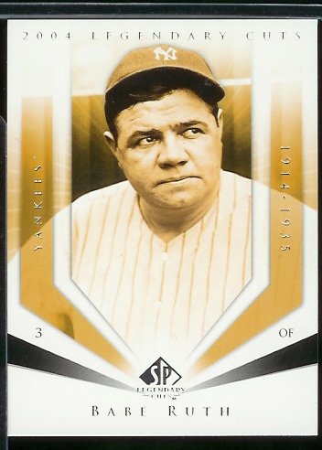 2004 Upper Deck SP Legendary Cuts Babe Ruth Baseball Card - Mint Condition - In Protective Display Case