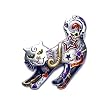 Cosmic Cat Pewter Pin with Genuine Austrian Crystals
