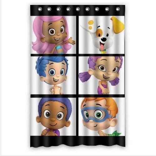 Cool Boys Custom Bubble Guppies Pattern Waterproof Bathroom Shower Curtain 100% Polyester Fabric Shower Curtain Standard Size 48 x 72