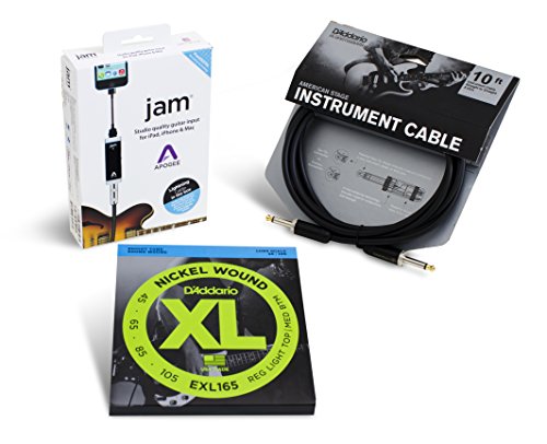 Apogee JAM Electric Bass Accessory Bundle with D'Addario EXL165 Strings and American Stage Cable