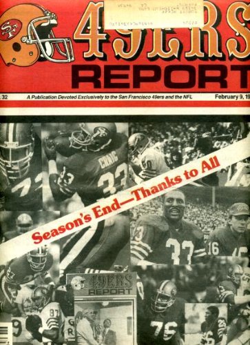 San Francisco 49ers Report February 9 1986 End of Season Cover, Carlton Williamson Centerfold Poster, New Orleans Super Bowl Coverage, Defensive Stats, Alumni Profile - Eddie Forrest
