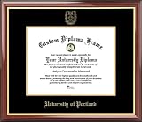 University of Portland Pilots - Embossed Seal - Mahogany Gold Trim - Diploma Frame
