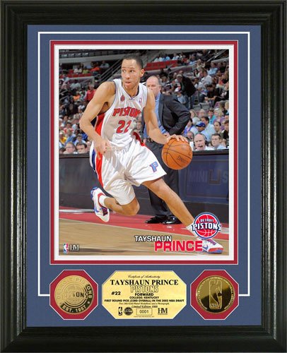 Highland Mint Detroit Pistons Tayshaun Prince 24K Gold Coint Photo Mint