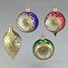 60-115MM MULTICOLOR GLASS REFLECTOR ORNAMENTS 12PC, - Christmas Ornament