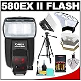 Canon Speedlite 580EX II Flash with Softbox + Bounce Diffuser + (4) Batteri ....