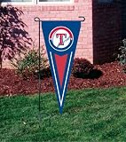 TEXAS RANGERS OFFICIAL LOGO PENNANT GARDEN FLAG + STAND