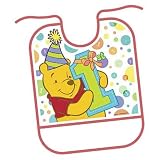 Pooh's 1st Birthday Plastic Bib
