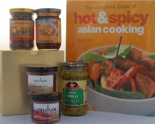Hot & Spicy Cooking From Asian Cuisines Gift for the Cook, Chef - Includes Book, Spices, Chili Pastes Hot & Spicy Cooking From Asian Cuisines Gift for the Cook, Chef - Includes Book, Spices, Chili Pastes