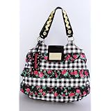 Betsey Johnson The Satchel in Black Rosey Ruffles,Bags (Handbags Totes) for Women by Handbags