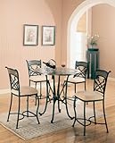 24" Counter high dining chair in metal frame with tile inlays (Set of 2)