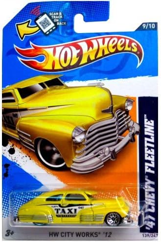Mattel Hot Wheels HW CITY WORKS '12 Yellow TAXI '47 Chevy Fleetline 9/10 #139/247 by Hot Whees