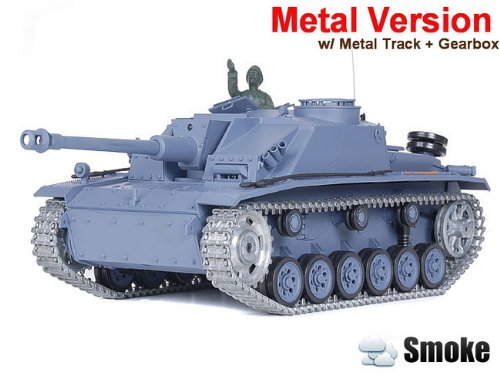 1/16 German Sturmgeschutz III Ausf. G Sd.Kfz.142/1 Infrared Battle Tank Smoke & Sound (Upgrade Version w/ Metal Gear & Tracks)