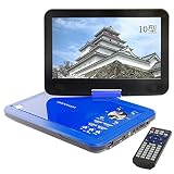 DBPOWER ポータブルDVDプレーヤー 10インチ MK-101 ブルー CPRM対応 リージョンフリー SD/MS/MMCカード/USBに対応