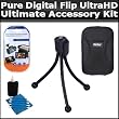 Ultimate Accessory Kit For Pure Digital Flip UltraHD Camcorder 3rd Generation FVU32120B, U32120W NEWEST MODEL Includes Slim Protective Hard Case + Mini Tripod + Clear LCD Screen Protectors + Lens Cleaning Kit Ultimate Accessory Kit For Pure Digital Flip UltraHD Camcorder 3rd Generation FVU32120B, U32120W NEWEST MODEL Includes Slim Protective Hard Case + Mini Tripod + Clear LCD Screen Protectors + Lens Cleaning Kit