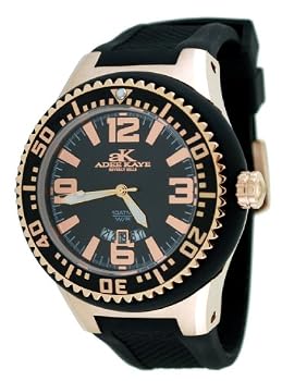 Adee Kaye #AK2230-MRG Men's Oversized Rubber Strap 100M Sports Watch
