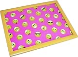 Smilies Smiley Emoticons Pink Bean Bag Cushioned Lap Tray