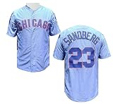 Majestic Ryan Sandberg Chicago Cubs Stance II Embroidered Cooperstown Button Front Jersey (M=40)