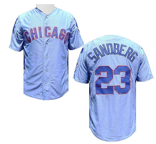 Majestic Ryan Sandberg Chicago Cubs Stance II Embroidered Cooperstown Button Front Jersey (M=40)