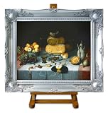 Still Life with Cheeses - Dijck Large Framed Art Print on Canvas