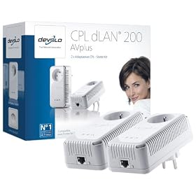 Devolo - 1373 - Pack de 2 adaptateurs CPL 200Mbp/s HomePlug AV avec prise int�gr�e