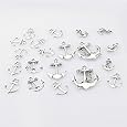 LolliBeads (TM) Vintage Antiqued Silver Tone Adjustable Rope Bracelet Connector Link Anchor Symbol - 20 Pcs