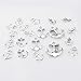 LolliBeads (TM) Vintage Antiqued Silver Tone Adjustable Rope Bracelet Connector Link Anchor Symbol - 20 Pcs