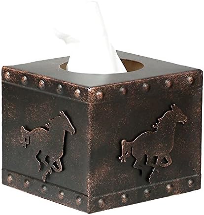 Western Horse Metal Square Tissue Box