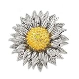 Lovely Sunflower C.Z. Silver Pendant (Nice Gift, Special Sale)