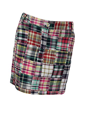 Tommy Hilfiger Women's Madras Plaid Patchwork Mini Skirt