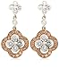 18k White and Rose gold Pink and White Diamond Clover Drop Earrings (2.11 cttw)