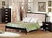 Contemporary Cappuccino Finish Microfiber Queen Platform Bed