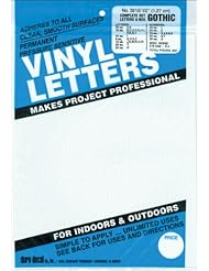 Art and Craft Supply: Duro Decal Permanent Adhesive Vinyl Letters & Numbers: 1/2" Gothic White - Duro Decal