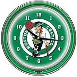 Boston Celtics NBA Chrome Double Ring Neon Clock